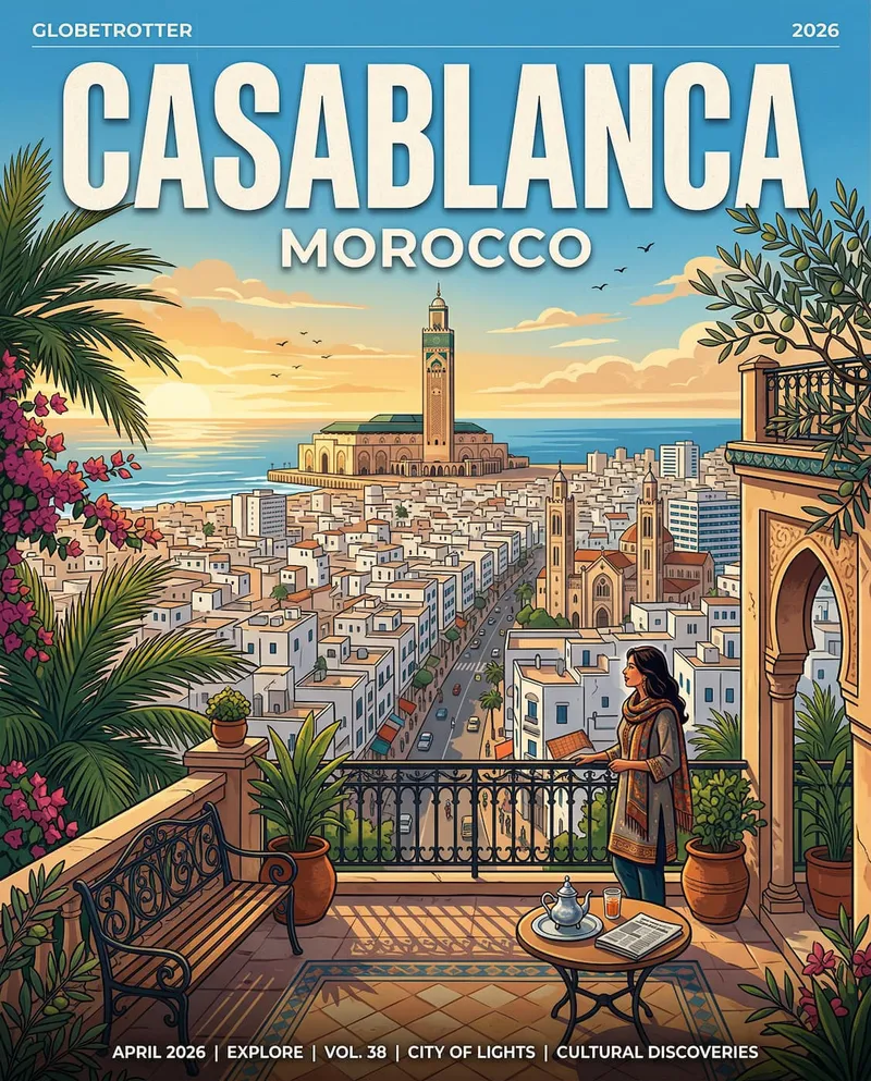 Résultat obtenu avec ce prompt : Couverture Casablanca