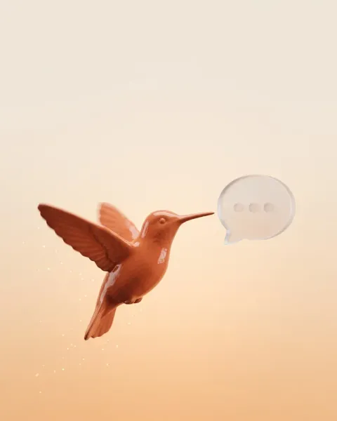 Carrousel Actu IA : un colibri devant une bulle de discussion