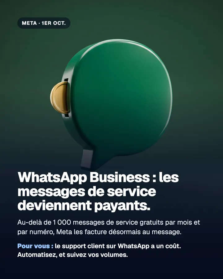 WhatsApp Business : les messages de service deviennent payants.
